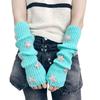 Knitted Arm Warmers Girls Fingerless Long Wrist Gloves Winter Star Arm Sleeves with Thumb Hole for Women Street Wear Parties