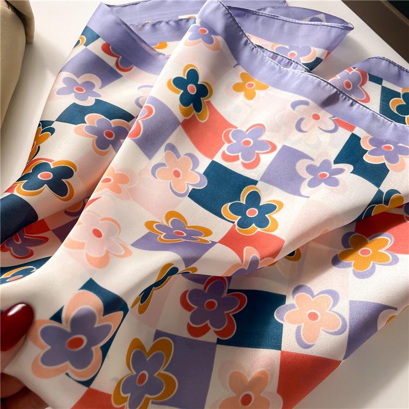 70 * 70cm Novo Lenço Quadrado Pequeno de Seda Para Proteção de Pescoço Feminino Lenço Profissional Laço de Cabelo Versátil Lenço de Cabeça