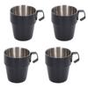 4PCS/Set 300ml Stainless Steel Coffee Cup Thickened Heat Insulation Double Layer Vacuum Coffee Mug