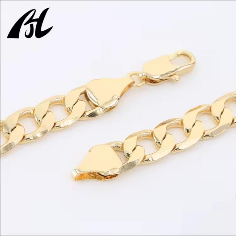 8mm High Quality Multiple Width Length 14k18k Gold Plated Ferrero Cuban Link Chain Necklace for Men Women