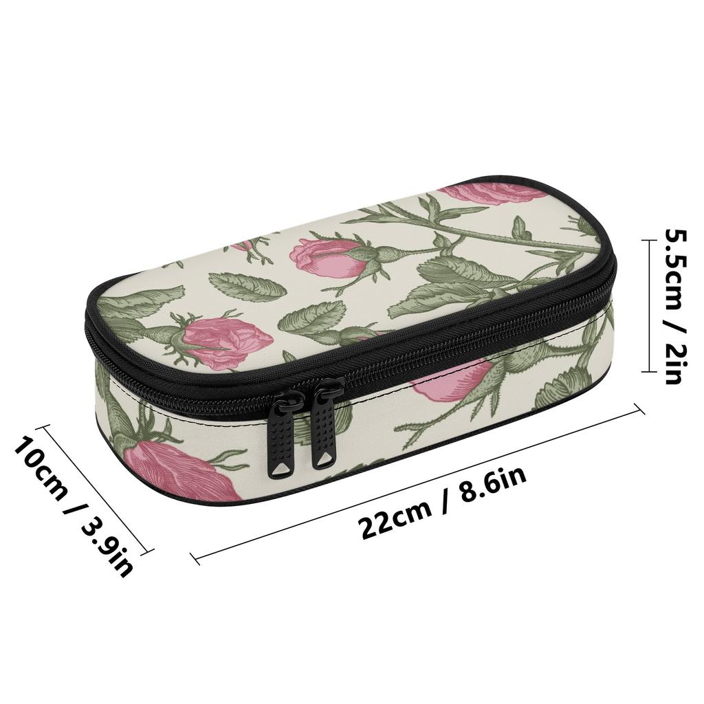 Pen Case Structured Wear Resistant Polyester Secure Zipper with Mesh Pocket Removable Divider and Pen Slots for Teens and Students