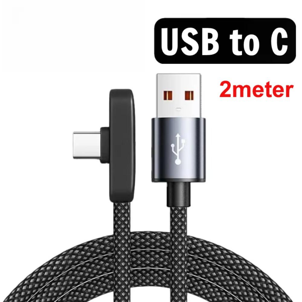 90 Degree 100W Super Charging Cable Type-C To Type-C Data Transfer Cables Portable Type C Cable