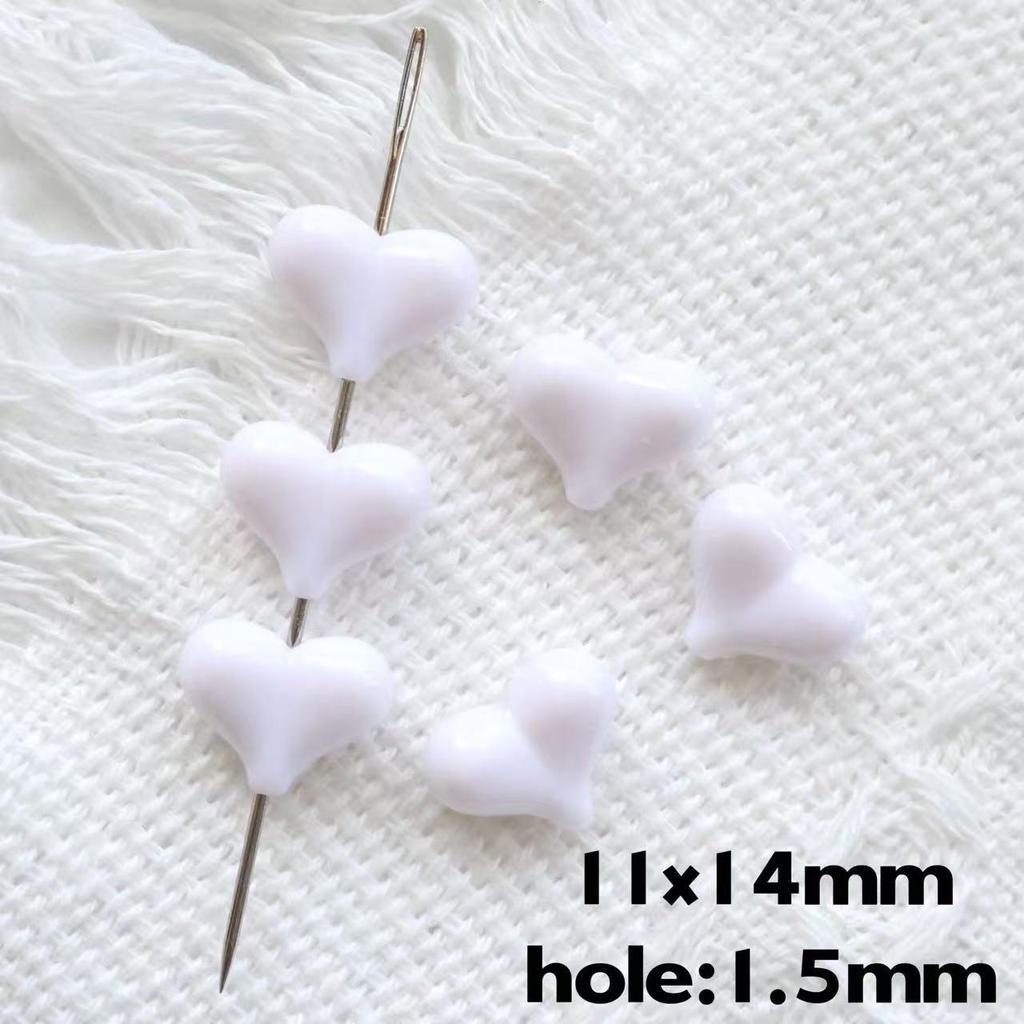 Seven-Color Small Peach Heart Acrylic Beads 11x14mm for DIY Phone Chain Pendants