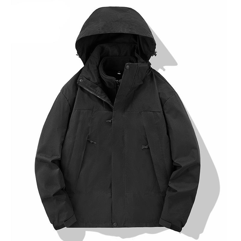 Autumn Hooded Outwear Windproof Coats Man Women Loose Zipper Drawstring Casual Coats Trendy Mountaineering Clothes