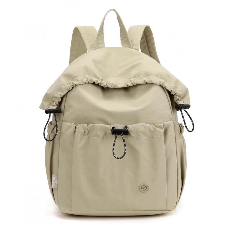 Schoolbag Japanese pleated drawstring design backpack women's large capacity lightweight travel backpack leisure commuter student schoolbag