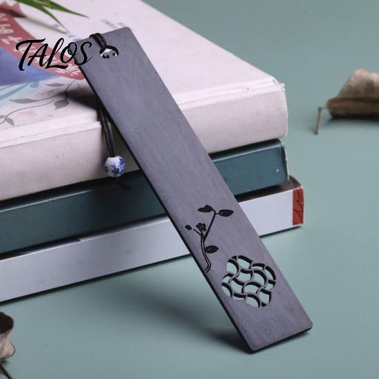 Talos Spring Window Cutout Bookmark, Rosewood Redwood Page Marker, Hollow Carved Wood Bookmark for Readers, Literary Gift