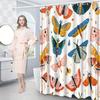 ~O~1pc Whimsy Wonders Shower Curtain - Artsy Butterfly Design, Polyester, Washable, 12 Hooks,70x70In, All-Season, Universal Holi
