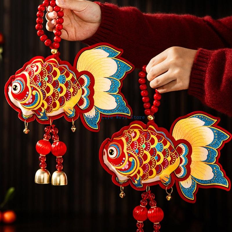 Chinese New Year Hanging Ornaments Velvety and Cotton Fabric Year of Horse Pendant for Entryway Wall Festival Event