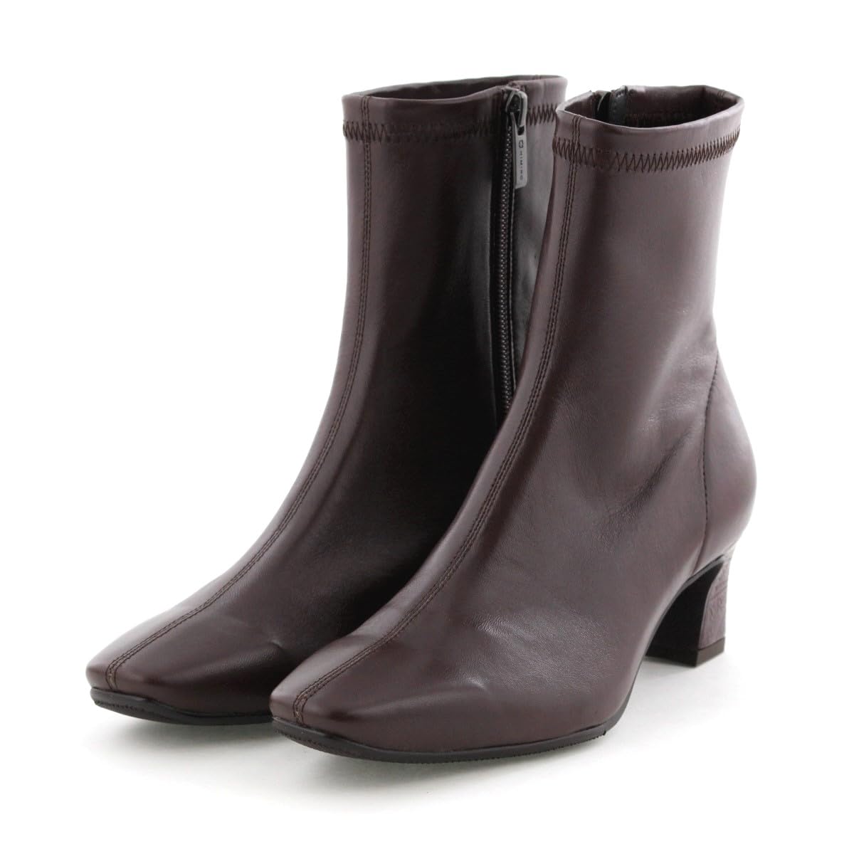 

HIMIKO / 5cm modified heel sheep leather stretch boots / 641404D Brown 235