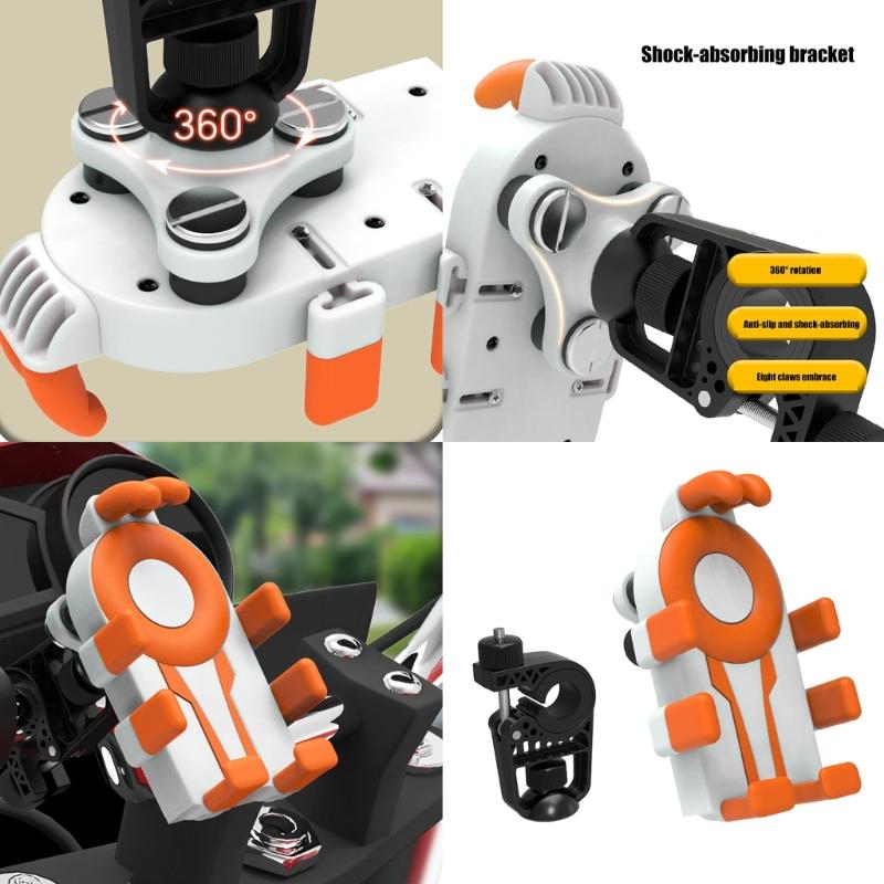 Shockproofed Cycling Phone Mount Nonslip Handlebars Clamp Cycling Gear for Outdoor Sport