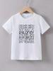 Childrens Cartoon Letter Printed Roundneck Shortsleeved and Halfsleeved Girls Tshirts and Boys  Summer Polyester Fabric