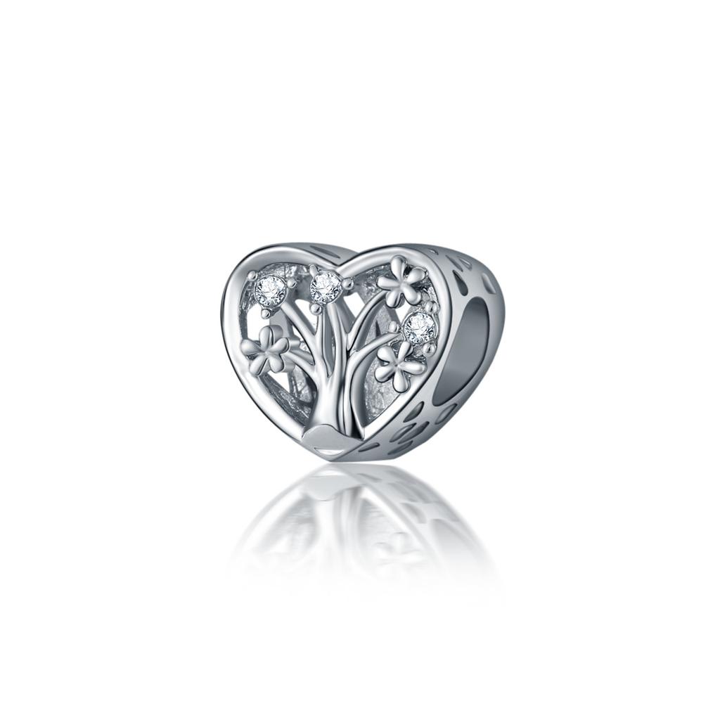 New White Love Is Forever Clover Family Tree Diy Bead Fit Original Charms Silver 925 Bracelet For Girl Fashion Jewelry