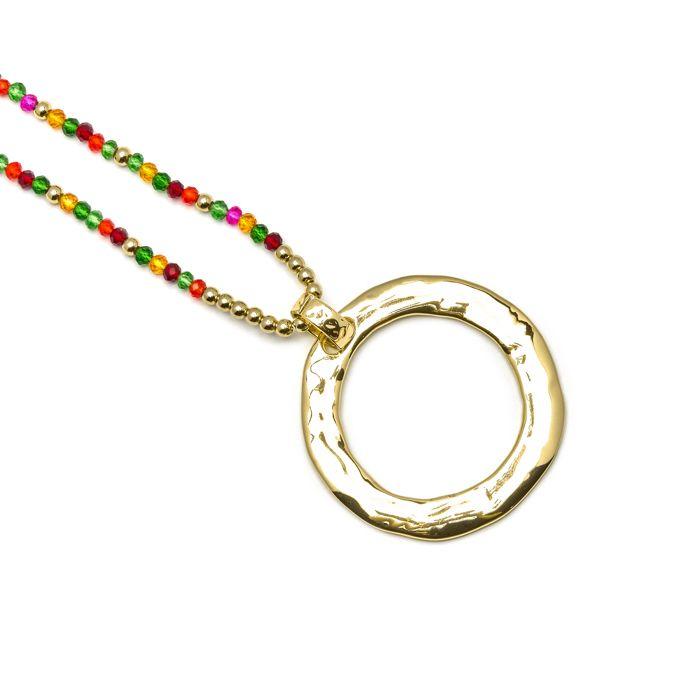 Luxenter Necklace with Pink Crystal 18k Gold Finish - Miota