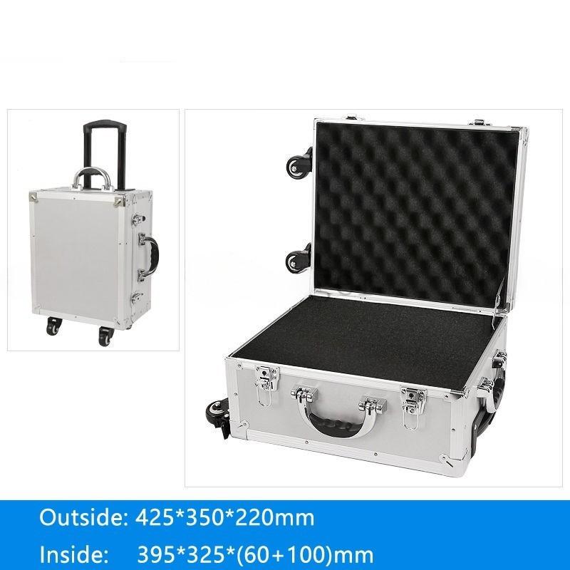 Aluminum Trolley Toolbox Shockproof Hardware Equipment Suitcase Instrument Protection Lockable Luggage Compartment