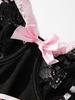 Foshan Lace Bow See-through Lingerie & Garter Skirt Set