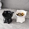 Cat Bowl Ceramic Cat Food Bowl High Legs Slanted Mouth Neck Protection Anti-Black Chin Pet Dog Water Bowl Cat Food Bowl Anti-Spill