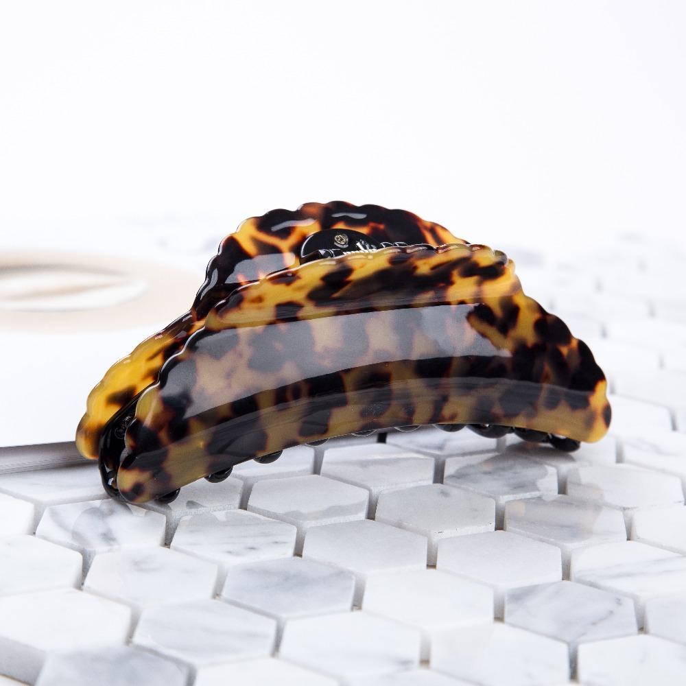 Full Size Celluloid 12 Cm Large Hair Claw Luxury Handmade French Design Fashion Tortoise Shell Accessories Women Hair Clip