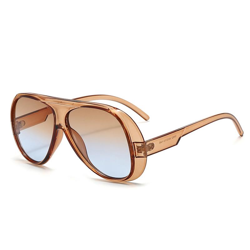 SHAUNA Modische Übergroße Piloten Sonnenbrille Retro Gradient Spiegel Gläser UV400 Damen Sonnenbrillen