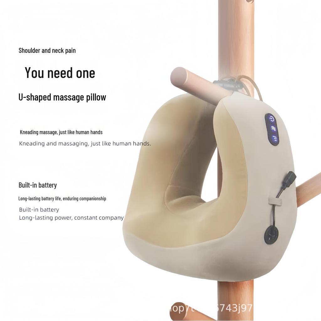 U-shaped Electric Neck Massager Pillow: Multifunctional Portable Kneading Cushion for Cervical Spine & Car Comfort
