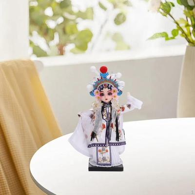 Estatua de Muñeca China Escultura Ópera de Pekín Colección Adorno de Mesa Tradición Figurilla para