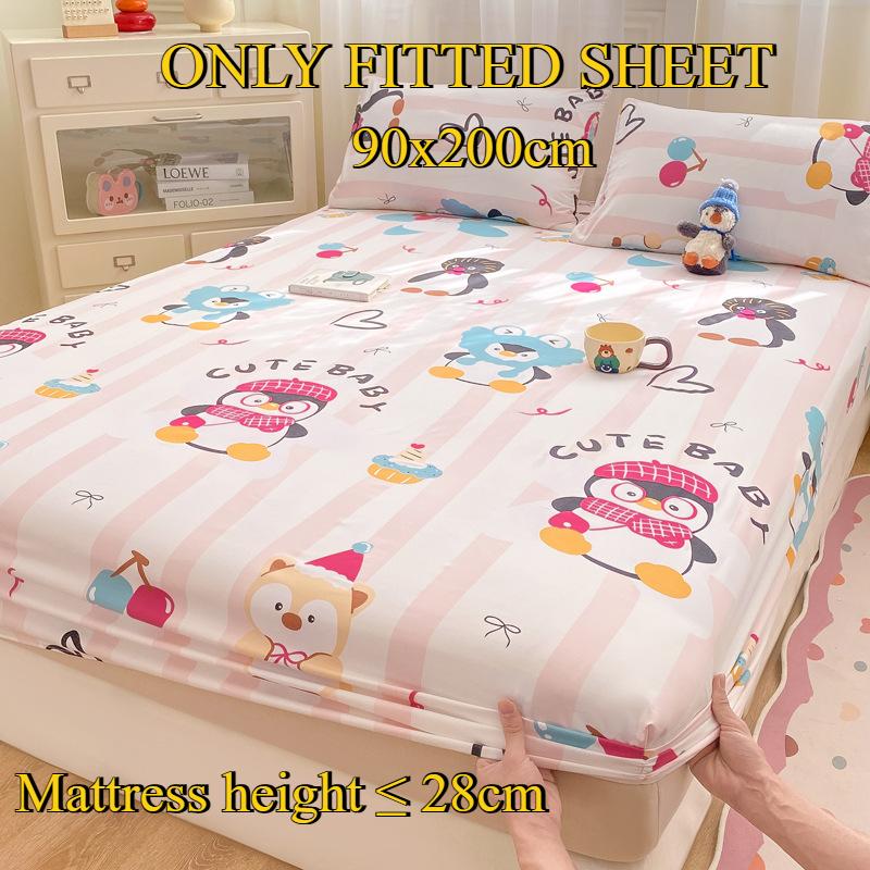 Fitted Sheet Pure Cotton Non-fading Non-balling Single-piece Bed Sheet Non-slip Multi-specification Bedding Bedspread Protector