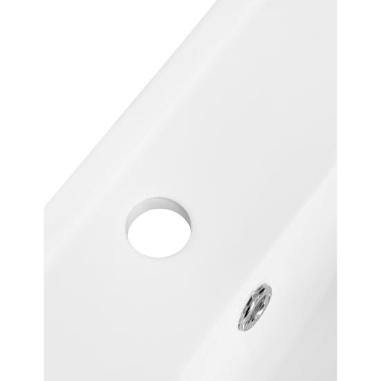 Bathroom Sink Cabinet with Drawer Modern White Wood Grain Heavy Duty Lavatory Wall Mount Ceramic Wash Basin Vanity Cabinet