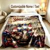 Gnome Theme Custom Blanket Personalized Name & Text Customized Soft Warm Throw Blanket Home Decor
