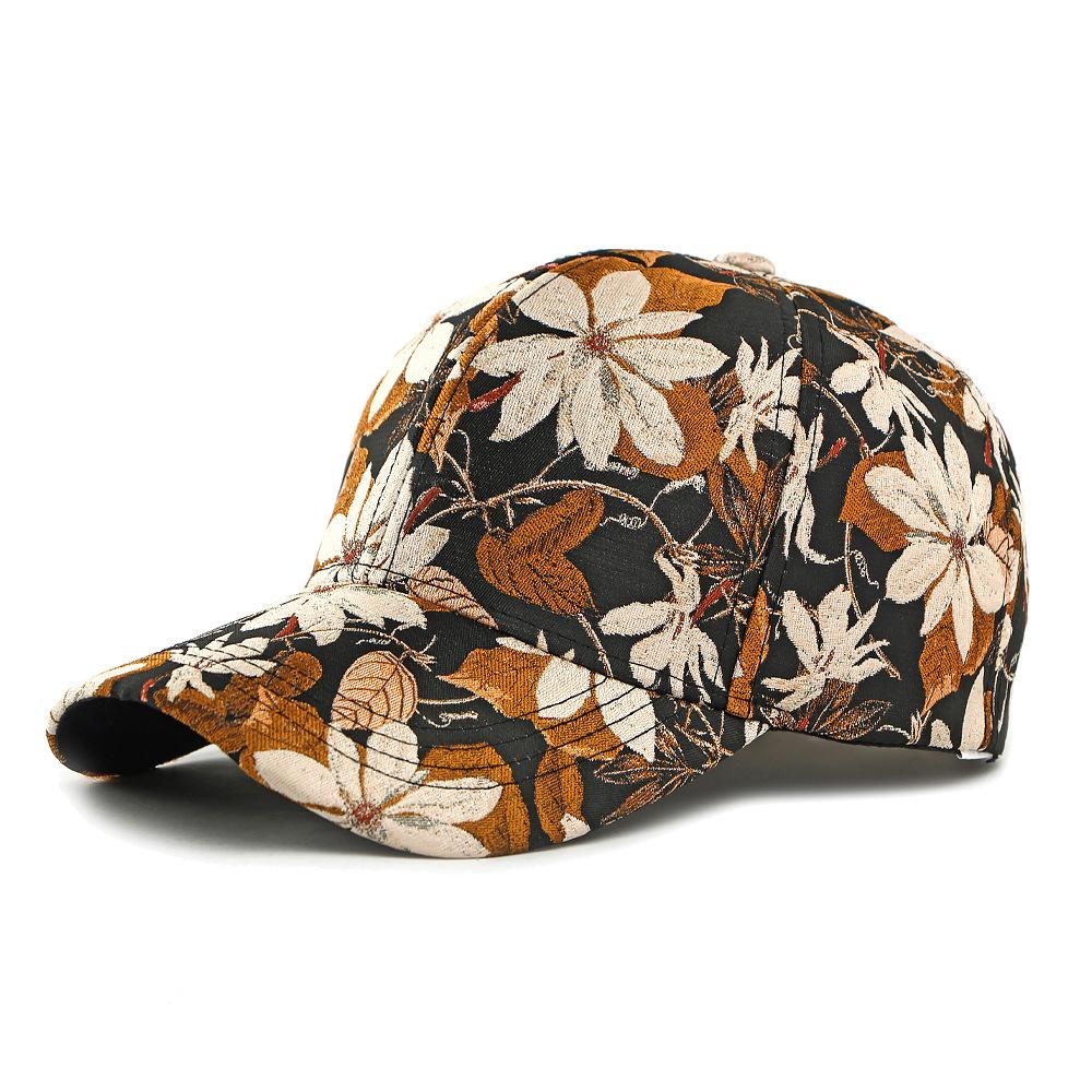 Весна Лето Кепка Бейсболка с Принтом Листьев Женская Шляпа от Солнца
