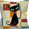 Kitten Gift Pillowcase Cute Pet Printed Linen Pillow Cushion Cover Bedside Living Room
