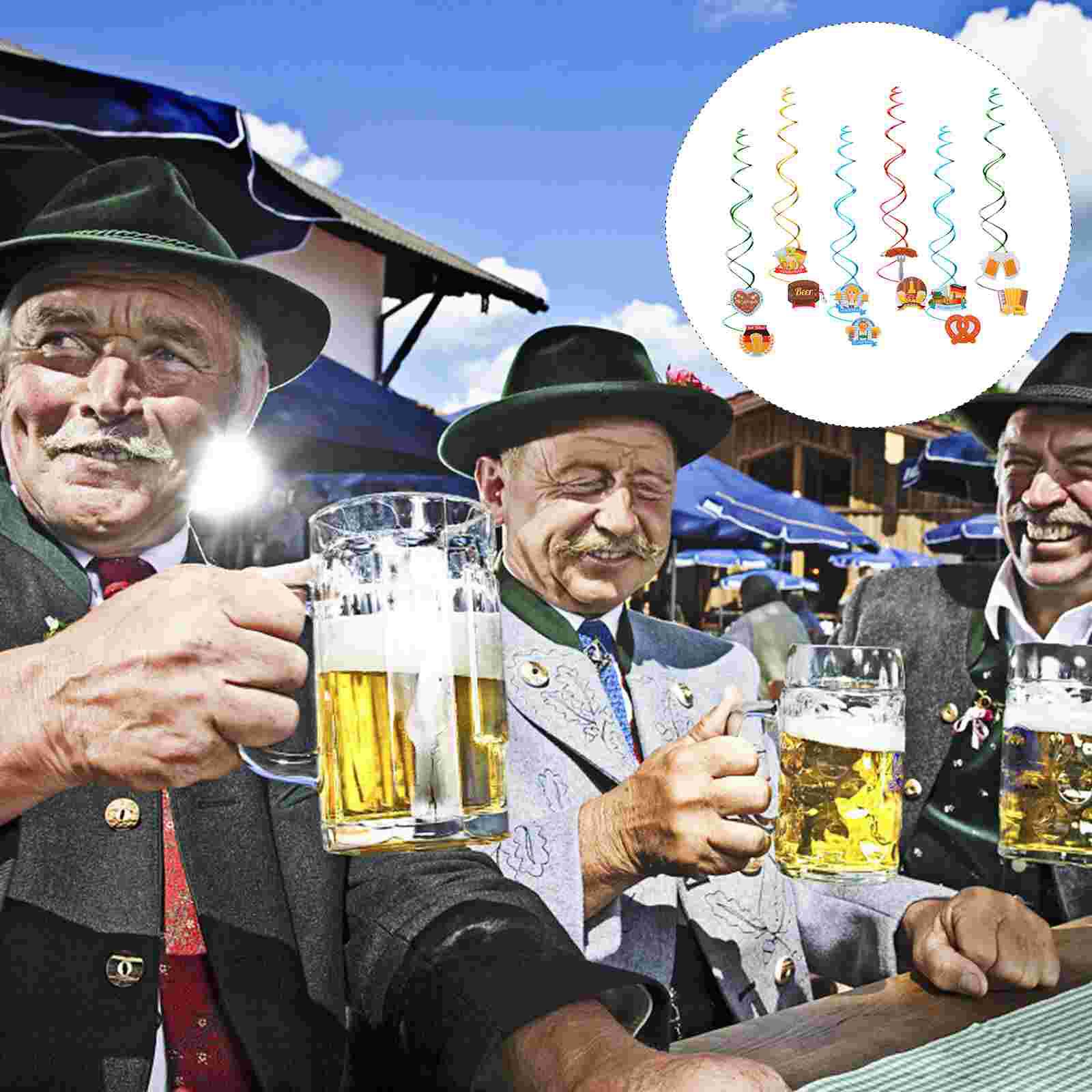 

Пивной фестиваль Спиральный декор Гирлянда Потолочные подвески Декорации в виде завитков Реквизит для вечеринок 13X11CM