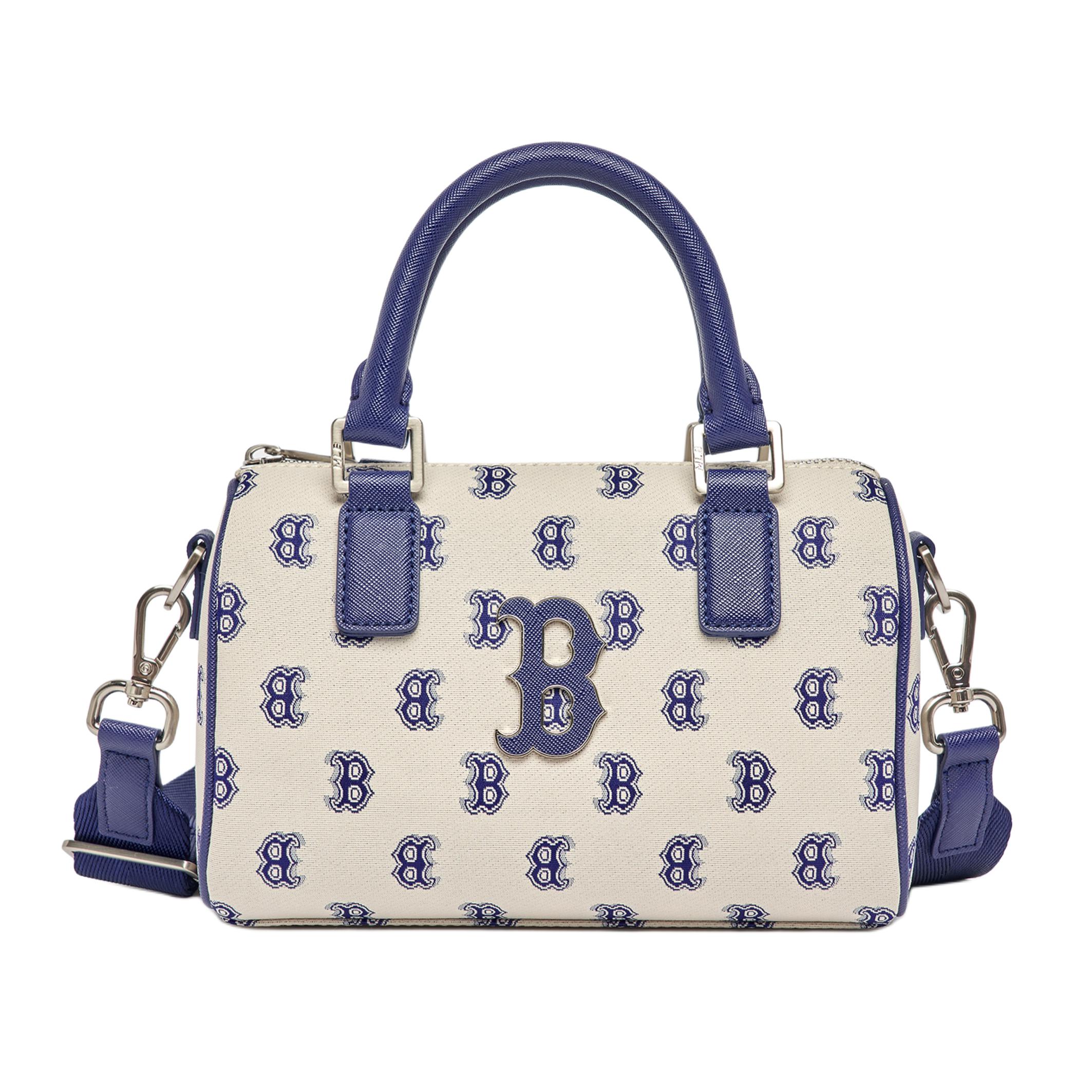 

MLB Vintage Boston Red Sox Large Logo Print Speedy Color Block Polyester Letter Bag Women Shoulder Bag Blue Gray 3ABWS013N-43BGL Blue Gray