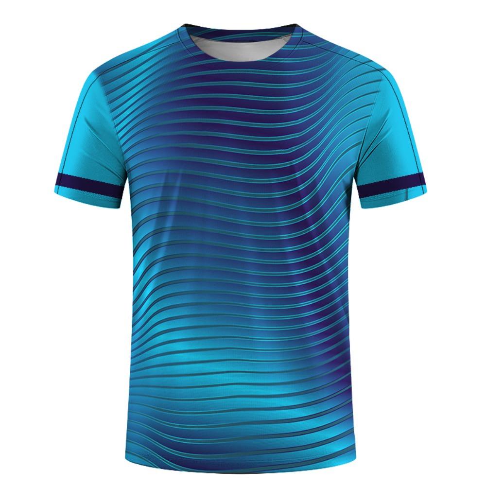 Men Gym Sportswear Summer Short Sleeve Badminton Running Training Fitness Breathable Casual Stylish Round Neck T-Shirts Tops