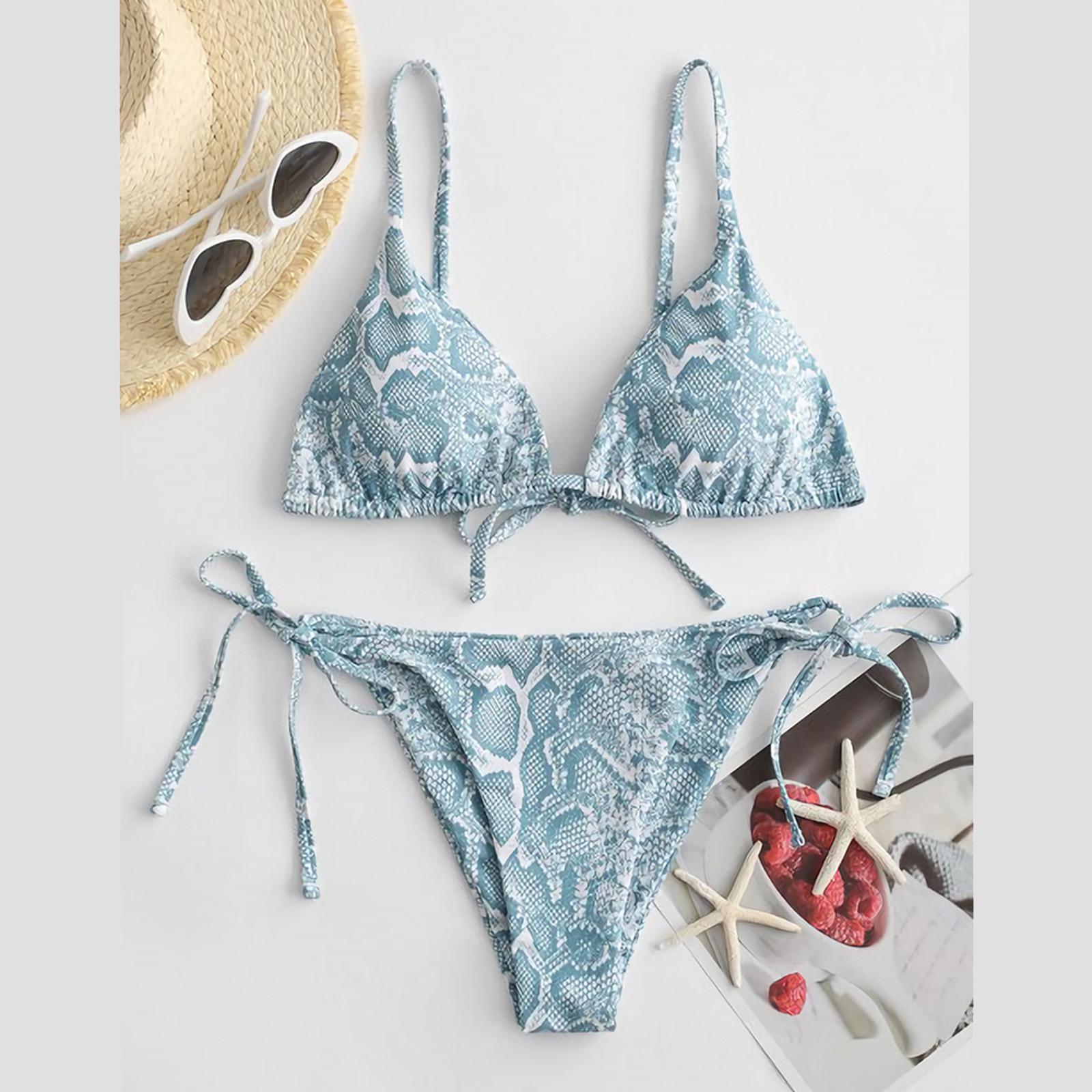 

Женский сексуальный комплект бикини с точечным принтом и высоким вырезом, купальник из двух частей M зелёный