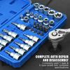34-Piece Flower Pattern E-Type Socket Screwdriver Bit T-Type Press Bit Auto Repair Hardware Tool Set