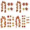 Artificial Autumn Fall Maple Leaves Garland For Home Party Decoration Vibrant Colors 175cm Long