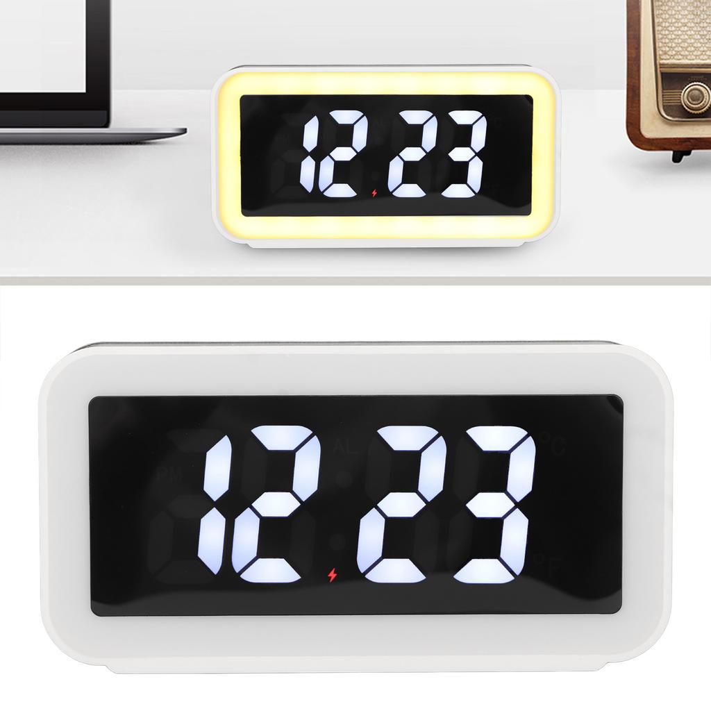 Wireless Charging Alarm Clock USB Reverse Charging LED Large Screen Rectangle Digital Alarm Clock for Bedroom