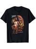 Camiseta con Estampado Temático de la Película de Terror "Wrong Turn" - Camiseta de Manga Corta Holgada de Algodón Pesado con Parche de Motosierra y Máscara...