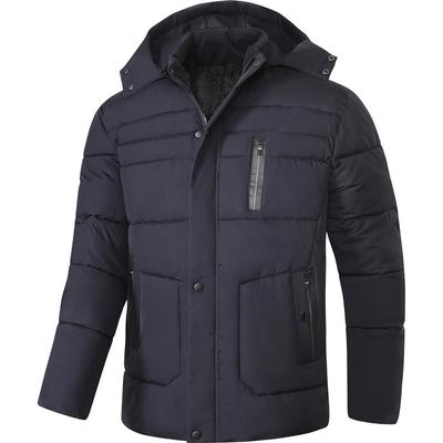 Winter Men's Warm Jacket Fleece Thickened Men's Cotton Clothing Removable Hooded Dad