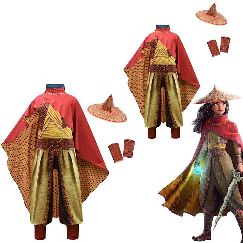 Raya And Movie The Last Dragon Cosplay Costume Fancy Set Performance Costume