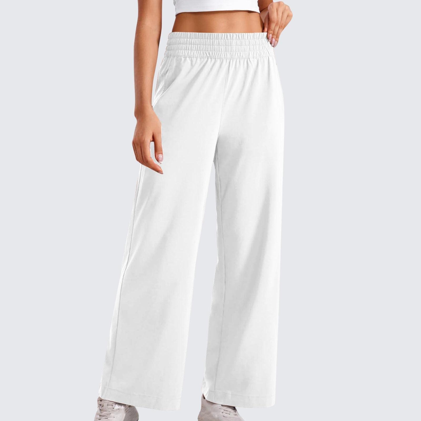 

Женские повседневные спортивные штаны с эластичным поясом и широкими карманами S белый