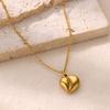 Irregular Glossy Heart Stainless Steel Necklaces For Women Gold Color Heart Design Pendant Necklace Party Wedding Jewelry Mujer