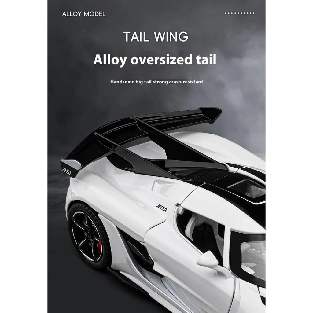 1/22 Metal Die Cast Koenigsegg JESKO Supercar Model Racing Gift Boy Simulation Sound and Light Retraction Collection Ornaments