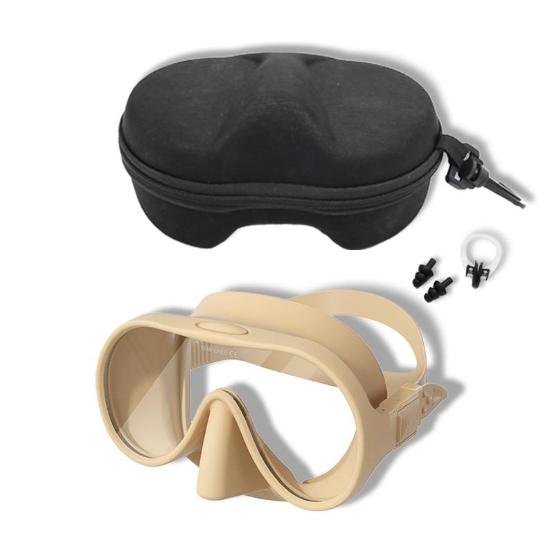 NEW Tempered Glass Freediving Mask Snorkeling Set Foldable Snorkel Diving Mask All-Inclusive Silicone