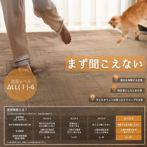 HARUMIN Extra Thick 30mm Carpet Rug, Approx. 3 Tatami Mats, Solid Color, Soundproof, Antibacterial, Odor Resistant, Dust Mite Resistant, Low Formaldeh
