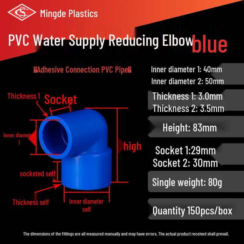 PVC 90° Reduzierbogen Wasserrohrverschraubung