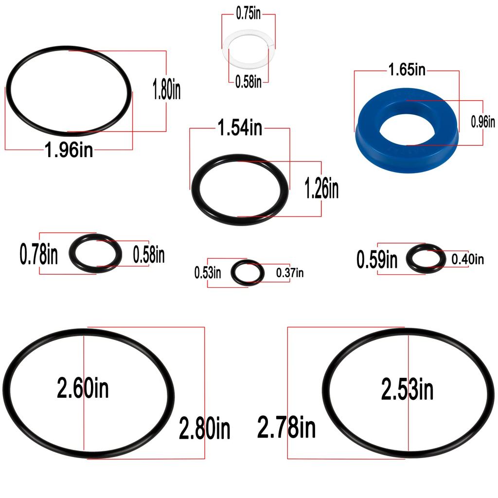 50136, G-493LWM Zestaw Uszczelek do Podnośnika Podłogowego z Uszczelką O-ringową 3 lub 3-1/2 Tony Zestawy Uszczelek do Podnośników Podłogowych Sears, Craftsman, MVP - 214.50136, 50136,