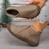 Women's high-top cotton shoes, soft-soled, anti-slip, fleece, thickened, lightweight, one-foot casual and warm cotton boots