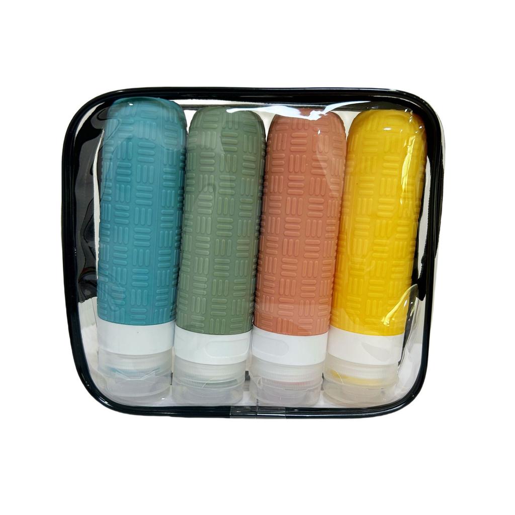 Silicone Travel Bottle Portable Leak Proof Squeeze Size Container Clear Toiletry Bag