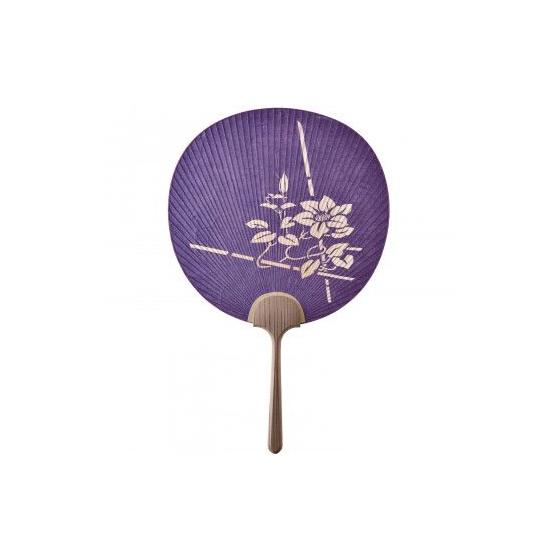 Used MADE IN JAPAN Uchiwa Imperial Palace (Purple) One side watermark 2071