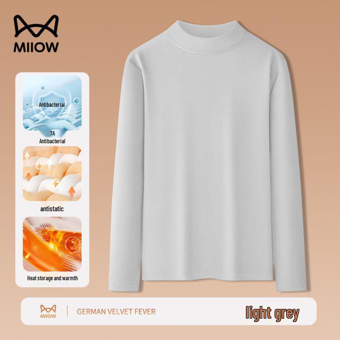 

Men s Double-Sided Fleece Half-High Neck Base Layer - 2025 Autumn/Winter Plus Velvet Thick Long-Sleeve T-Shirt 2XL